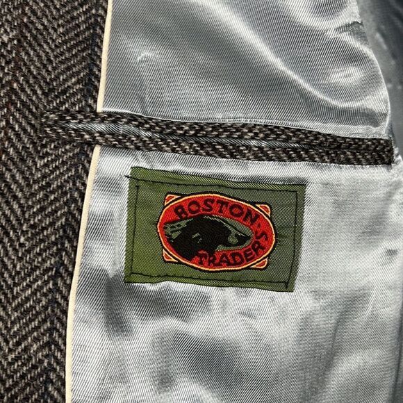 Boston Traders Men's Gray Wool Tweed Single Breasted Lined Sports Coat Blazer - Picture 14 of 15